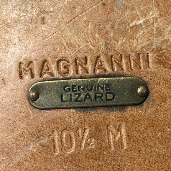 Men\'s Magnanni Penny Loafers Dress Shoes Size 10.5 Black Full Genuine Lizard main image 4